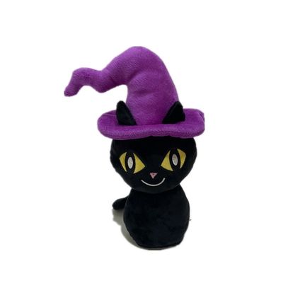 20cm Halloween die het Zwarte Gevulde Stuk speelgoed van de Kattenw Purpere Hoed Opname spreken