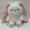 25cm 10&quot; Roze&amp; Wit Paasfeest Plush Toy Bunny Konijn Stuffed Animal in aardbeien