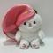 35cm 14&quot; Roze&amp; Wit Paasfeest Plush Toy Bunny Konijn Stuffed Animal in aardbeien
