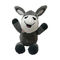 Pp-Katoen 0.2m 0.66ft Grey Donkey Infant Plush Toys Gevuld Dier met Klok