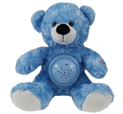 Hot-selling LED gevulde dier kleurrijk gloeiende pluis Teddy Bear projectie licht wiegeluid pluis Teddy Bear