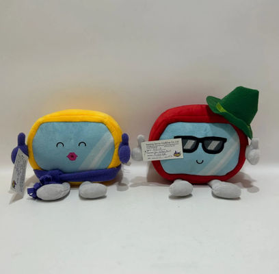 Aanpasbare 14cm rode en gele kabelbaan mascotte pluispoppen