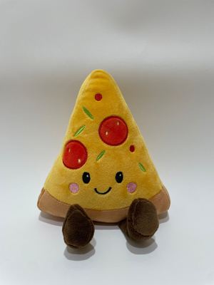 7 stuks diverse pizza pluis speelgoed, schattig voedsel gevulde dieren voor kinderen en huisversiering