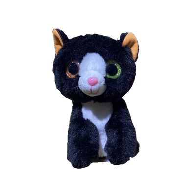 7.09in 0.18M Black Kitty Halloween Stuffed Animal 3A Batterijen