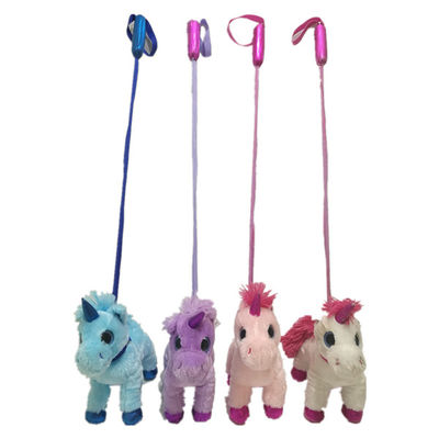7.87in het Lopende Zingende Roze Speelgoed van Unicorn Stuffed Animals &amp; van de Pluche met Intrekbare Stok