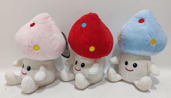 Drie kleuren plaat bewegende paddestoelen links en rechts elektrisch pluis speelgoed zachte comfort pop