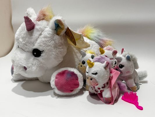 Custom Holiday Toy Plush Stuffed Cartoon Animal Unicorn Party Toy Set voor kinderen