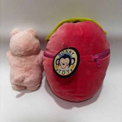 Aanpasbaar schattig gevuld pluis speelgoed met rits aardbeienvormig biggetje
