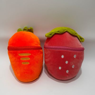 Aanpasbaar schattig gevuld pluis speelgoed met rits aardbeienvormig biggetje