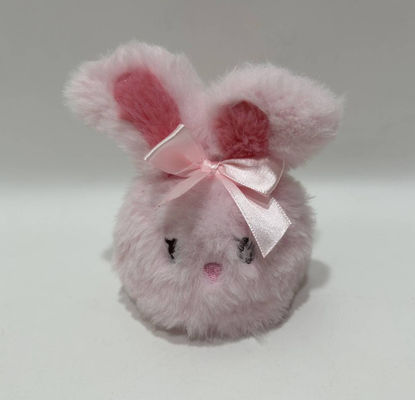 100% PP katoen schattig spanningsbal en dierlijke pluis gevulde roze konijn met sleutelhanger