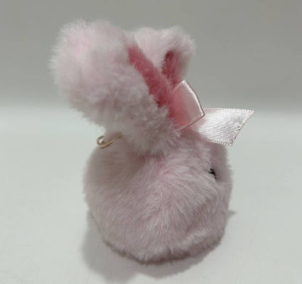 100% PP katoen schattig spanningsbal en dierlijke pluis gevulde roze konijn met sleutelhanger