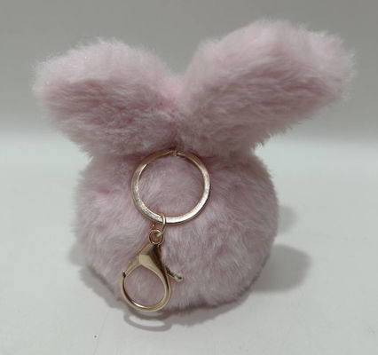 100% PP katoen schattig spanningsbal en dierlijke pluis gevulde roze konijn met sleutelhanger
