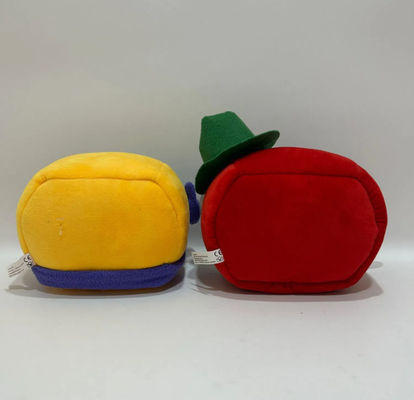 Aanpasbare 14cm rode en gele kabelbaan mascotte pluispoppen