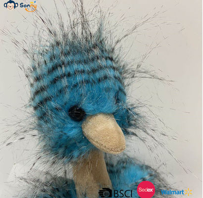 OEM-fabriek Groothandel Custom Blauwe Pauw Vloer Struisvogel Plush Speelgoed Geschenk Gevulde Dier