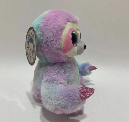 Custom Logo Recording En Herhaling Links En Rechts Bewegen Paarse Roze Tie-Dye Sloth Plush Toy