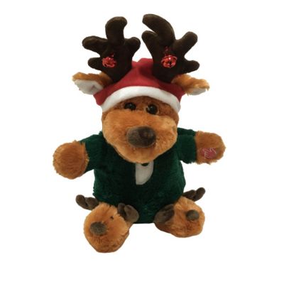 Kinder Kerstcadeau Grappig Hert met Schuddende Voet en Zingend Pluche Speelgoed Elektronisch speelgoed
