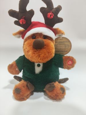 Kinder Kerstcadeau Grappig Hert met Schuddende Voet en Zingend Pluche Speelgoed Elektronisch speelgoed