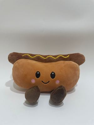 7 stuks gevarieerd hotdog pluis speelgoed, schattig voedsel gevulde dieren voor kinderen en huisversiering