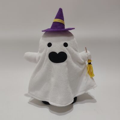 Halloween Witte Geesten met Hoeden en Bezems
