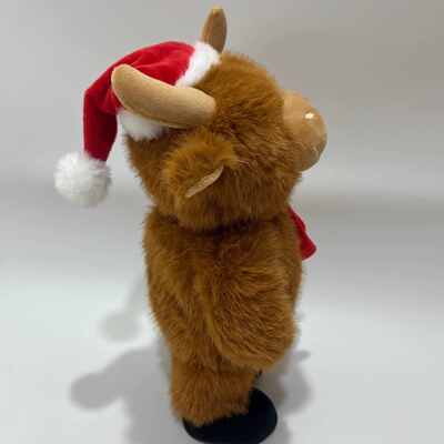 Zingend & Dansend Kerst Schotse Hooglander Pluche Speelgoed Muzikaal Geanimeerd Knuffeldier Kerst Schotse Hooglander Pop