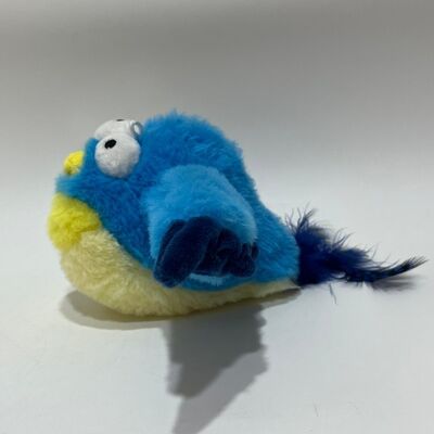 Blauwe Dikke Vogel Pluche Speelgoed met Geluid Knijp om te Piepen Grappige Gevulde Vogel Interactief Stressverlichtend Speelgoed