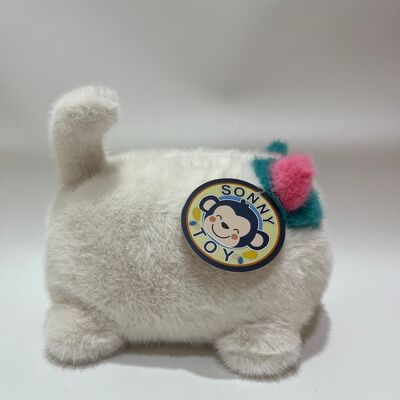 Blinkend Grinzend Fluffy Cat Plush Toy schattig miauwen Interactieve Kitten Roze Teal Langharige Stressverlichting Companion