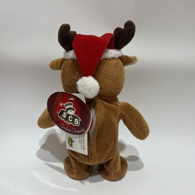 Walking Reindeer Plush Toy with Santa Hat Cute Deer Doll Electric Animated