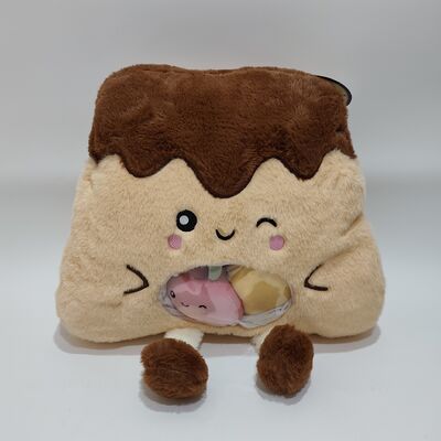 Leuke transparante PVC fruitpudding kussen met kleurrijke mini fruit binnenin