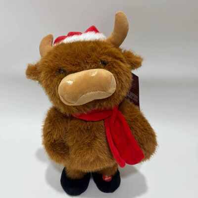 Zingend & Dansend Kerst Schotse Hooglander Pluche Speelgoed Muzikaal Geanimeerd Knuffeldier Kerst Schotse Hooglander Pop