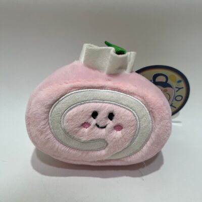 Aardbeien Zwitserse Roll Plush Toy schattig Roze Creme Roll Kussen Zoet Dessert Gevuld